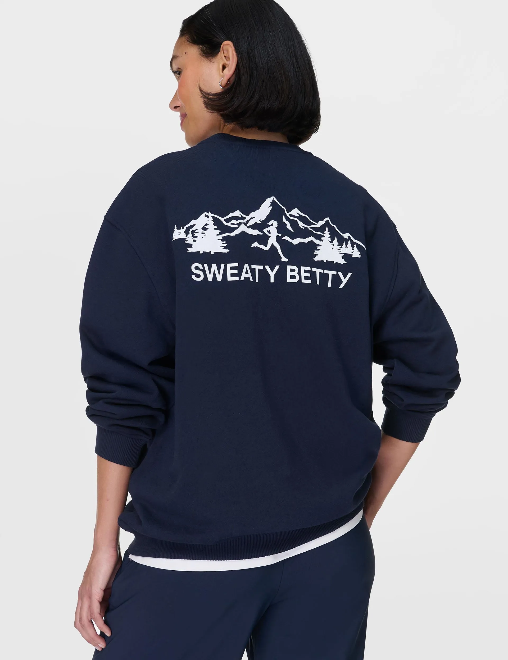 Explore More Longline Sweatshirt - Navy Blue