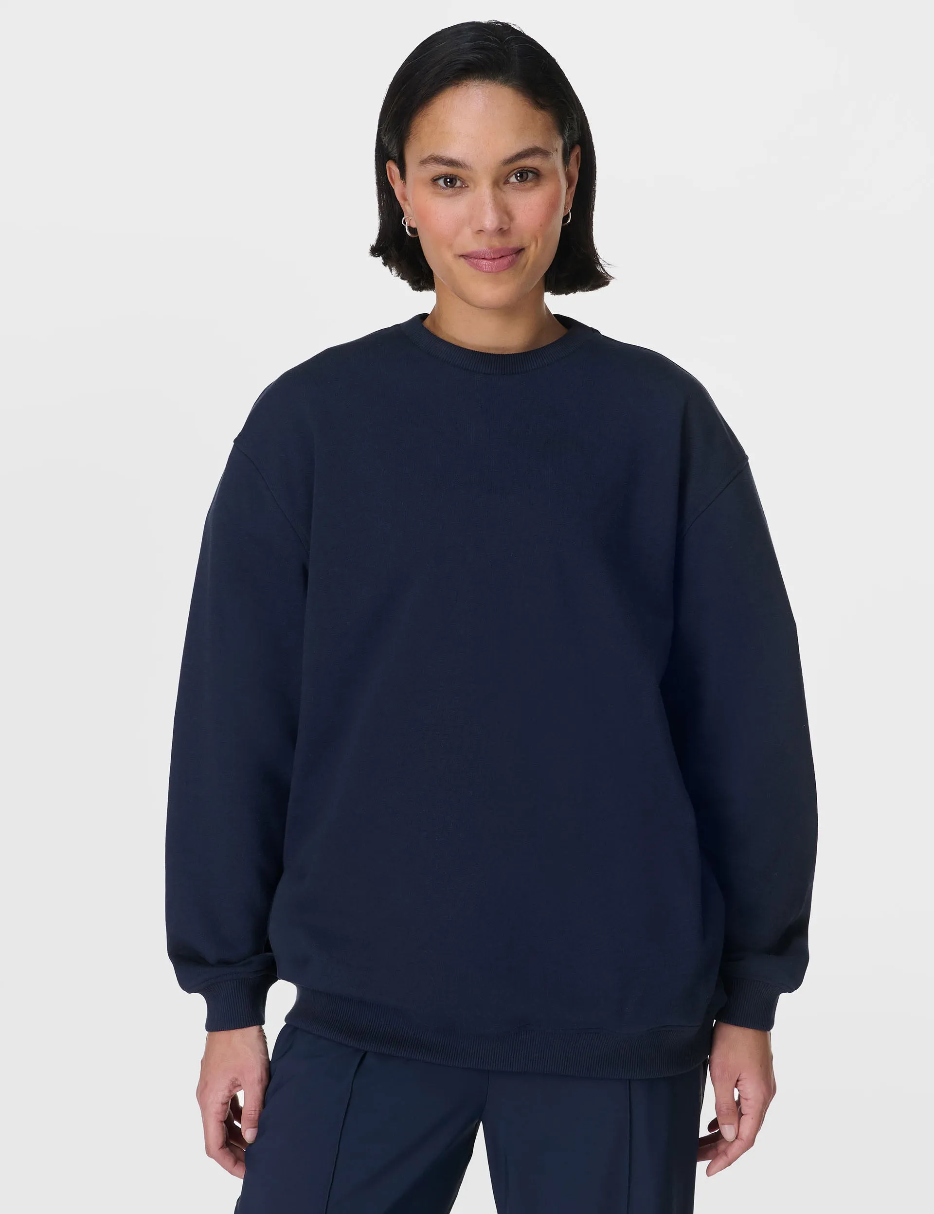 Explore More Longline Sweatshirt - Navy Blue