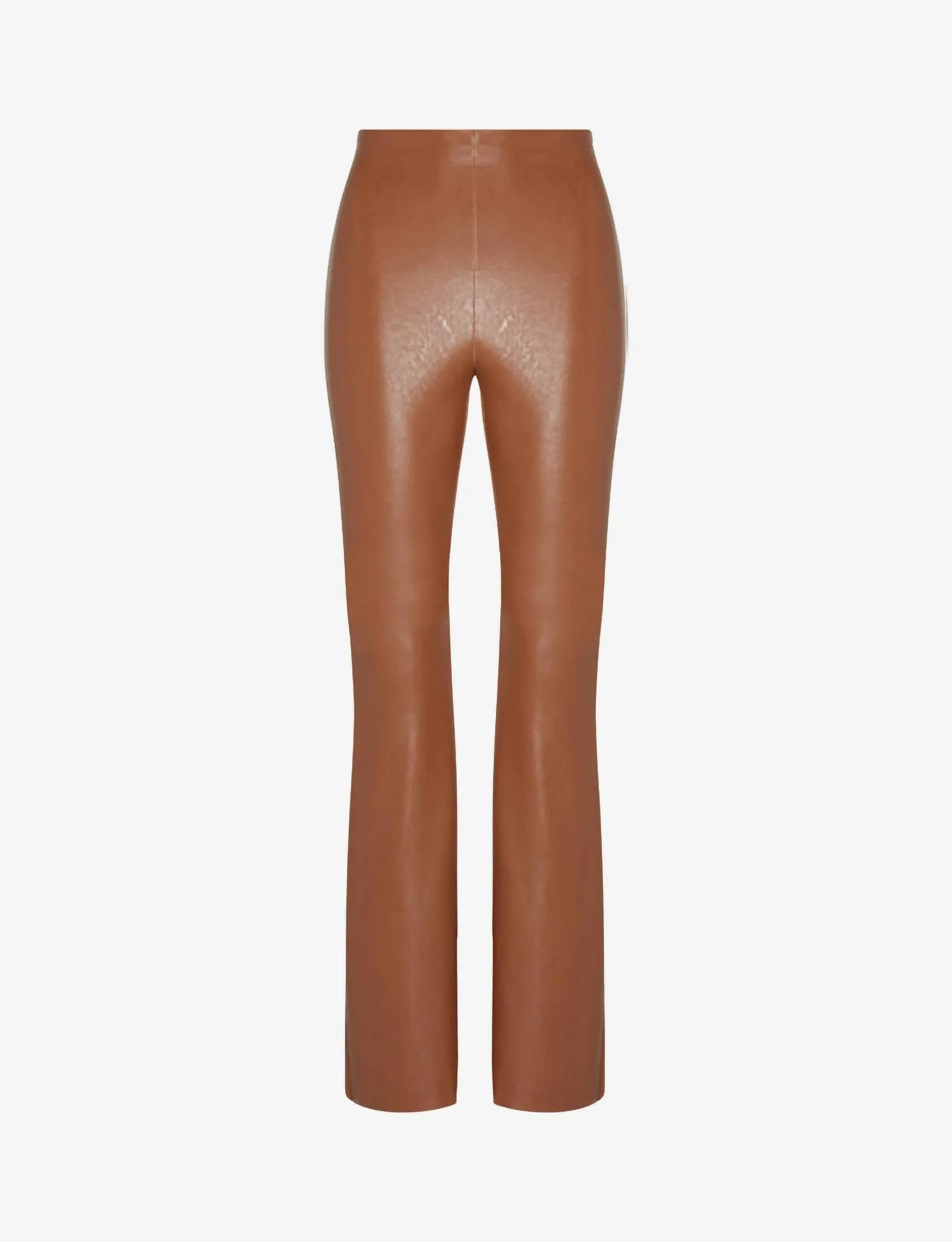 Faux Leather Flared Legging In Cocoa