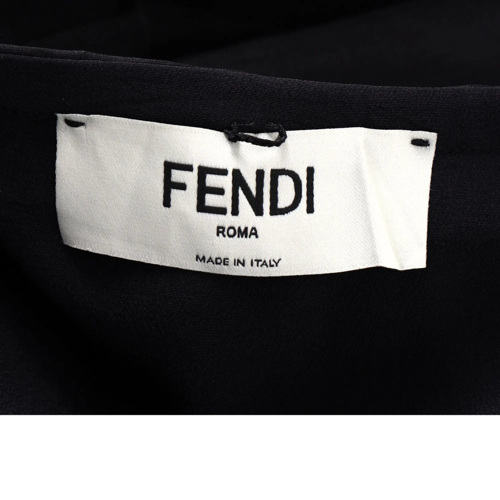 Fendi Pleated Asymmetric Midi Tulle Skirt in Black Silk