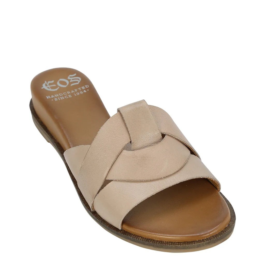 FLAME LEATHER SLIDE SANDALS