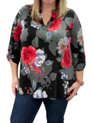 Floral Gabby Top In Multi Color