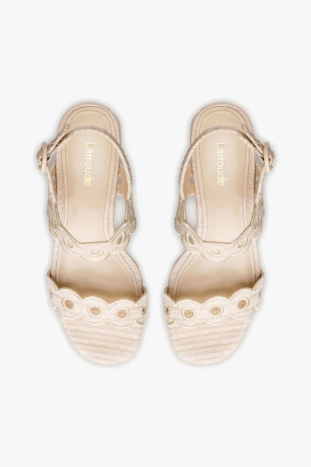 Florence Broderie Sandal In Natural Raffia