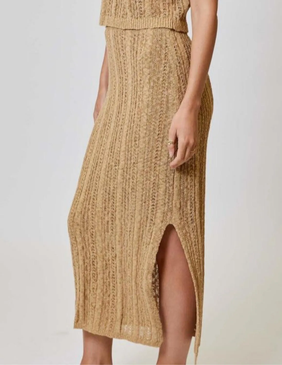 Francis Knit Skirt In Gold Camel