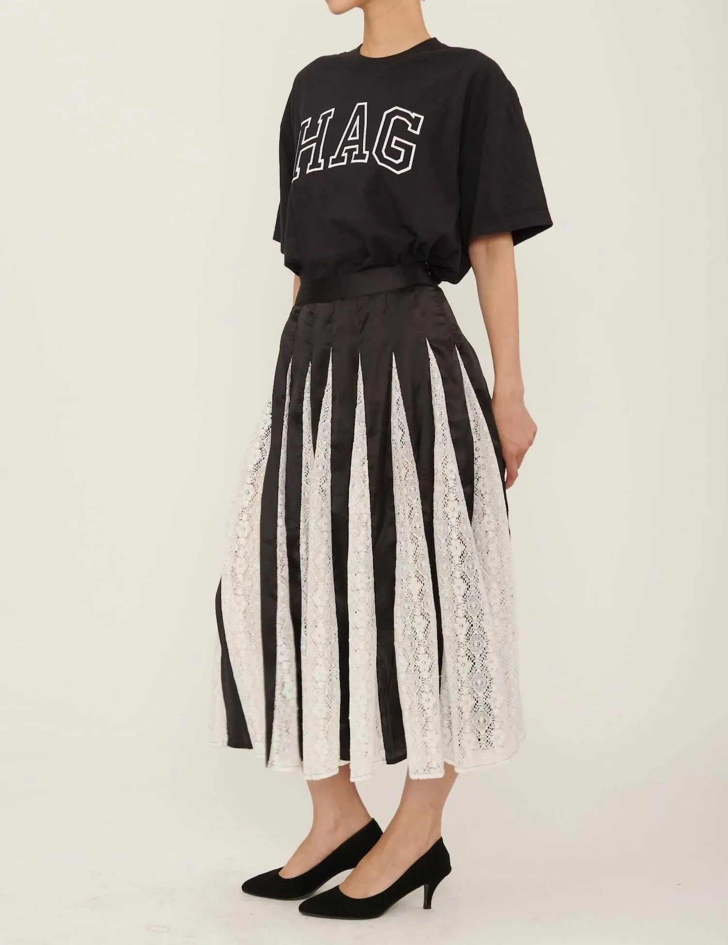 Freya Skirt In Black W/ Lace