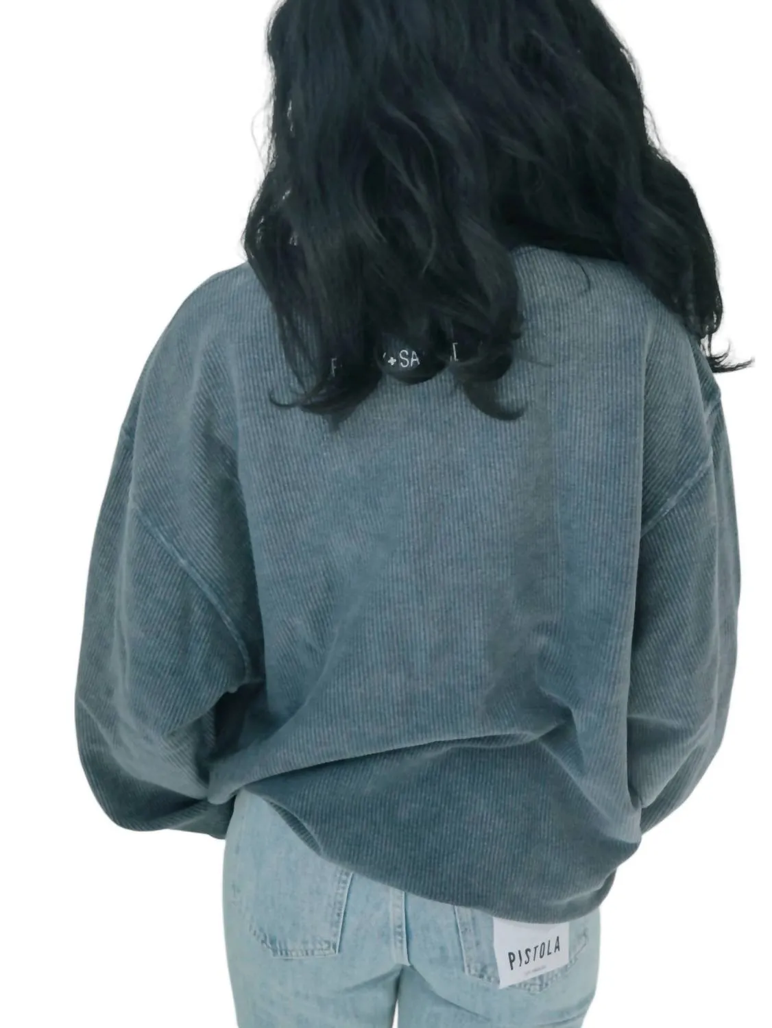 Fun Mom Club Corded Sweatshirt In Charcoal