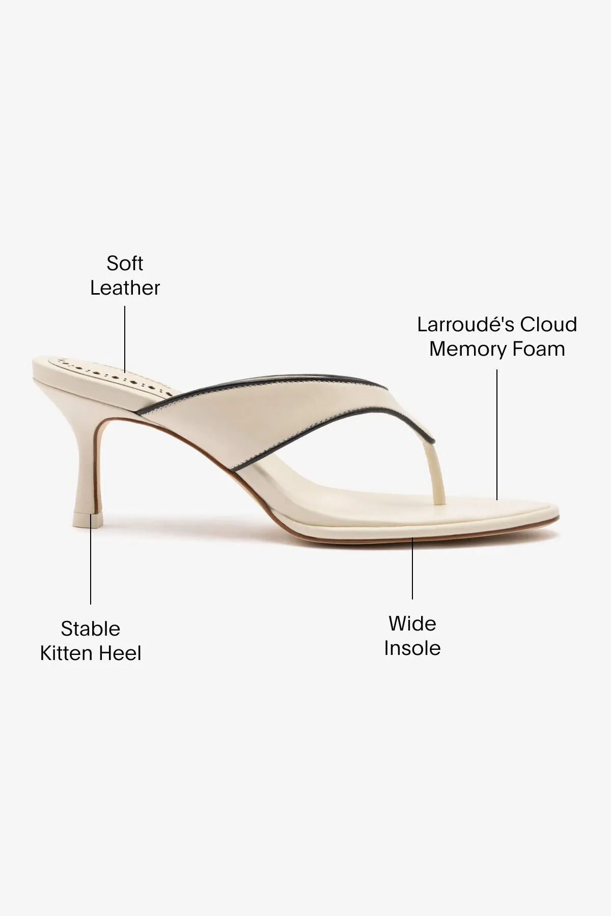 Gaia Sandal In Ivory Leather