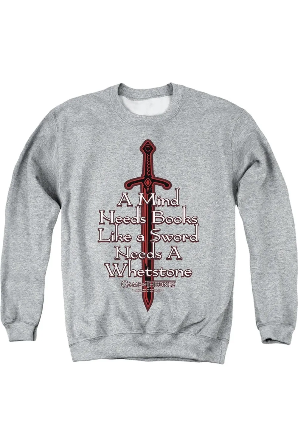 Game Of Thrones The Mind Needs Books Adult Crewneck Sweatshirt