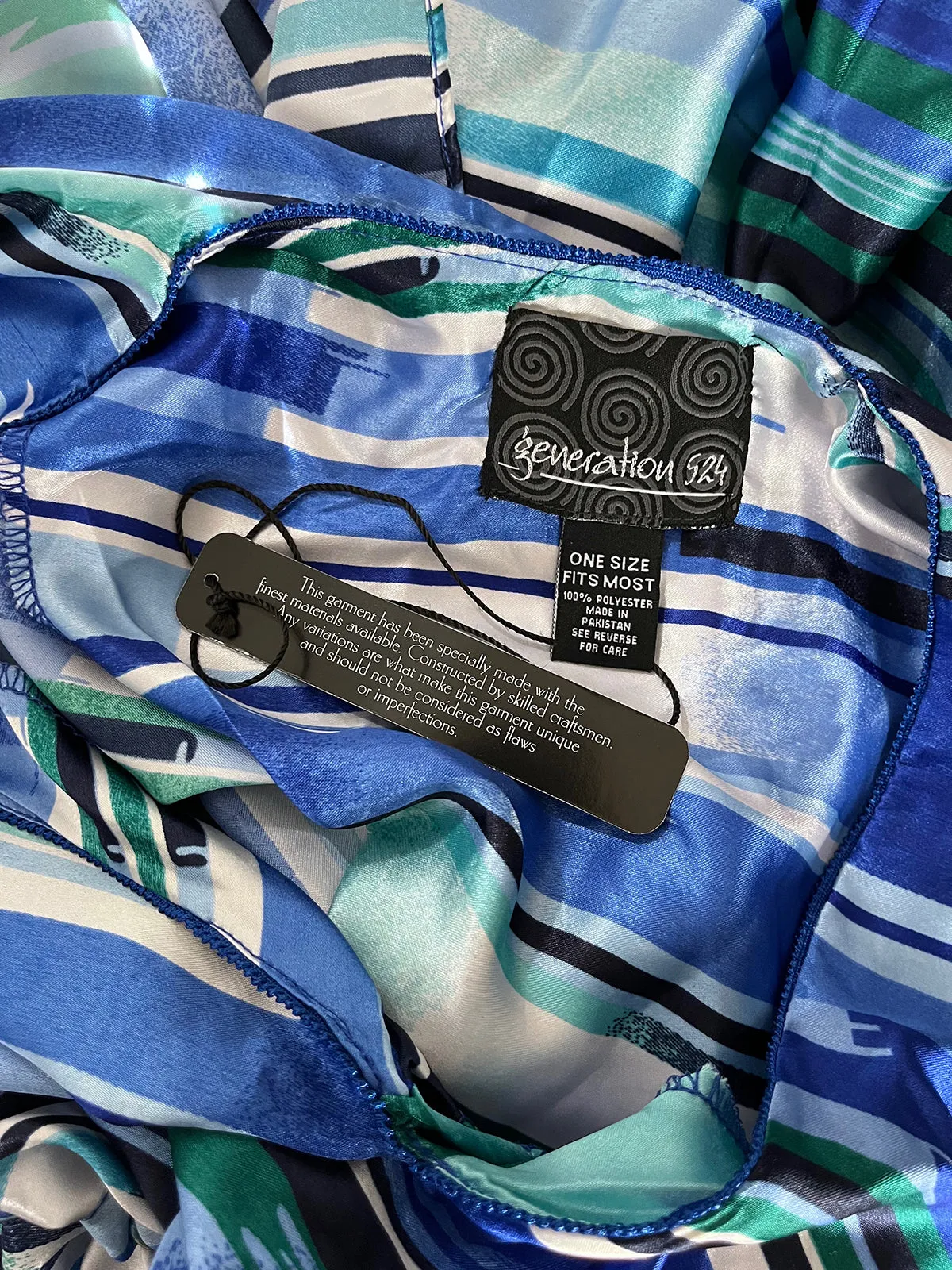 Generation 524 Size Open Blue & White Stripe Caftan NWT