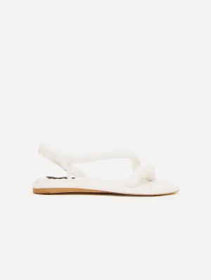 Gina Vegan Nappa Leather Chunky Flat Sandals | White