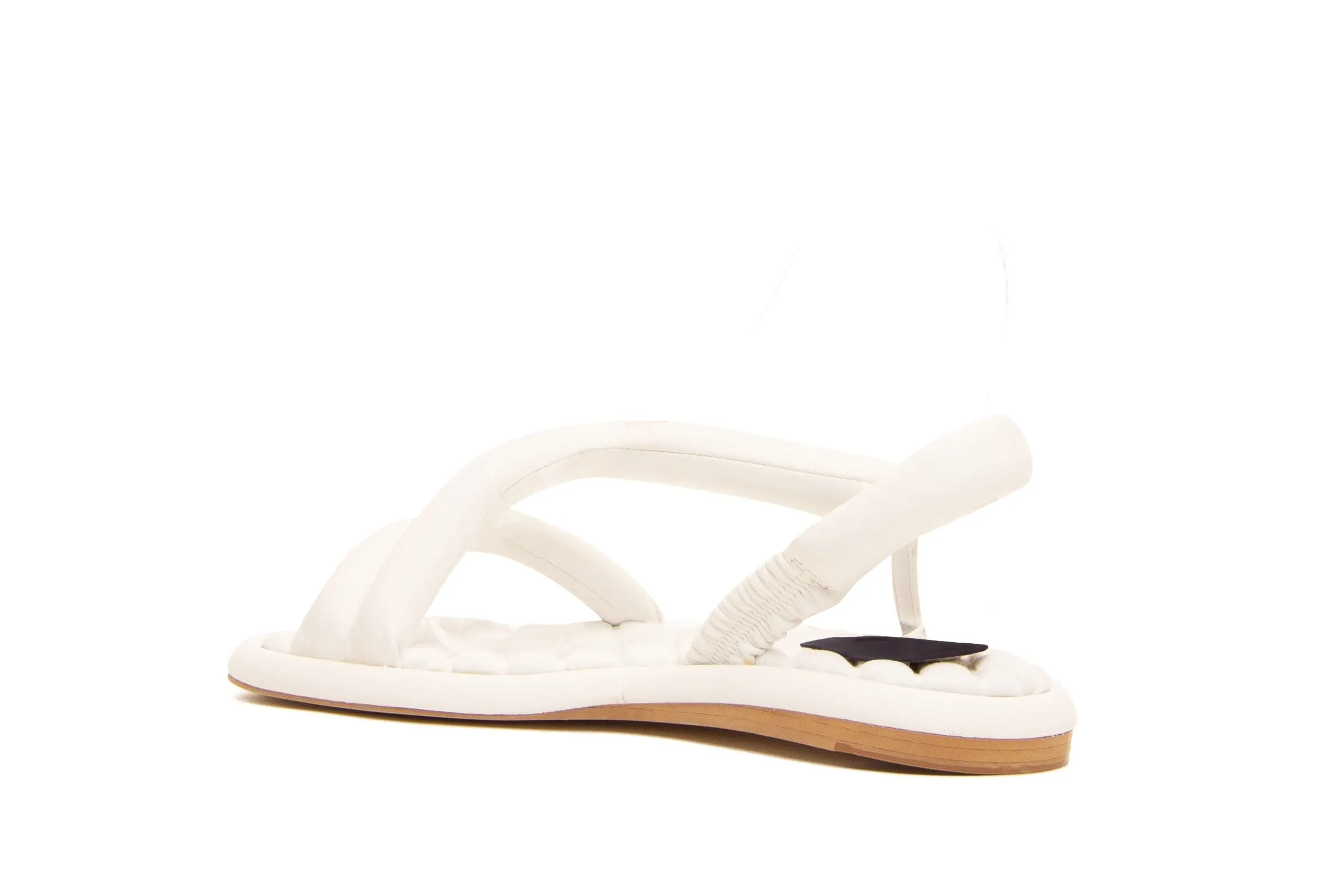 Gina Vegan Nappa Leather Chunky Flat Sandals | White