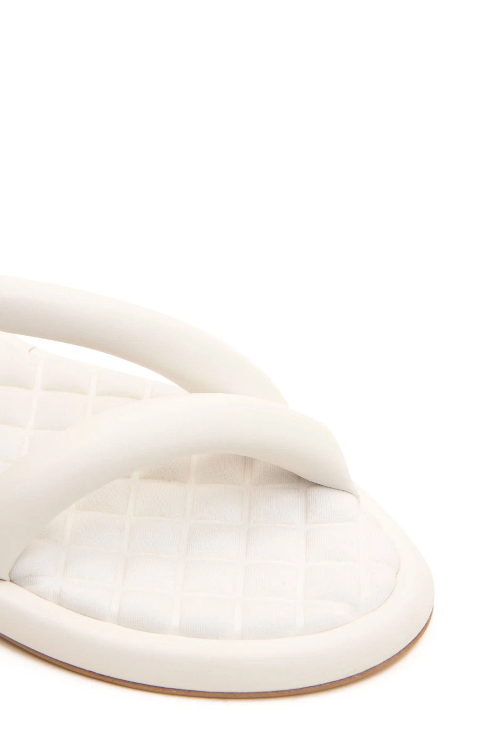 Gina Vegan Nappa Leather Chunky Flat Sandals | White