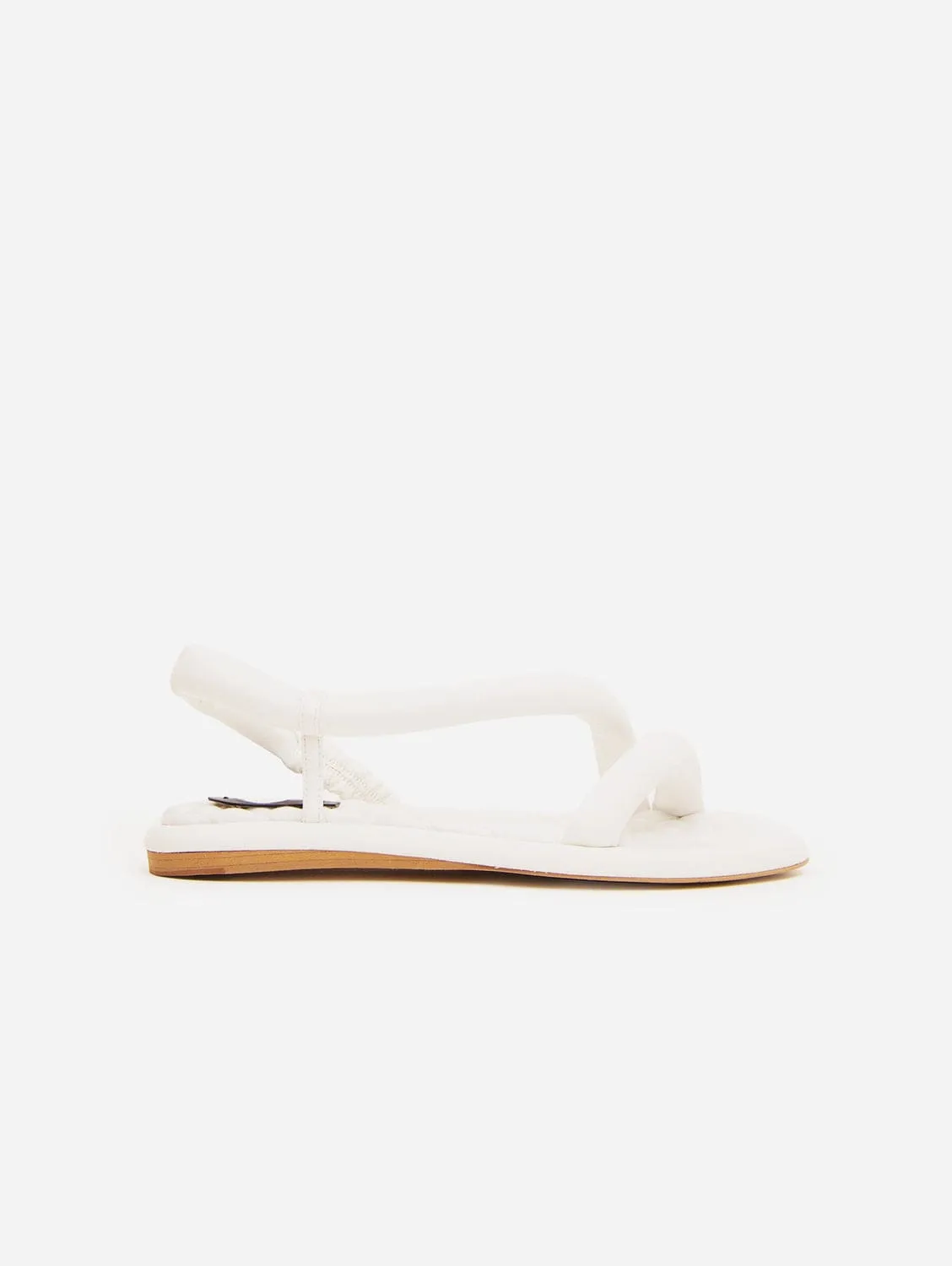 Gina Vegan Nappa Leather Chunky Flat Sandals | White