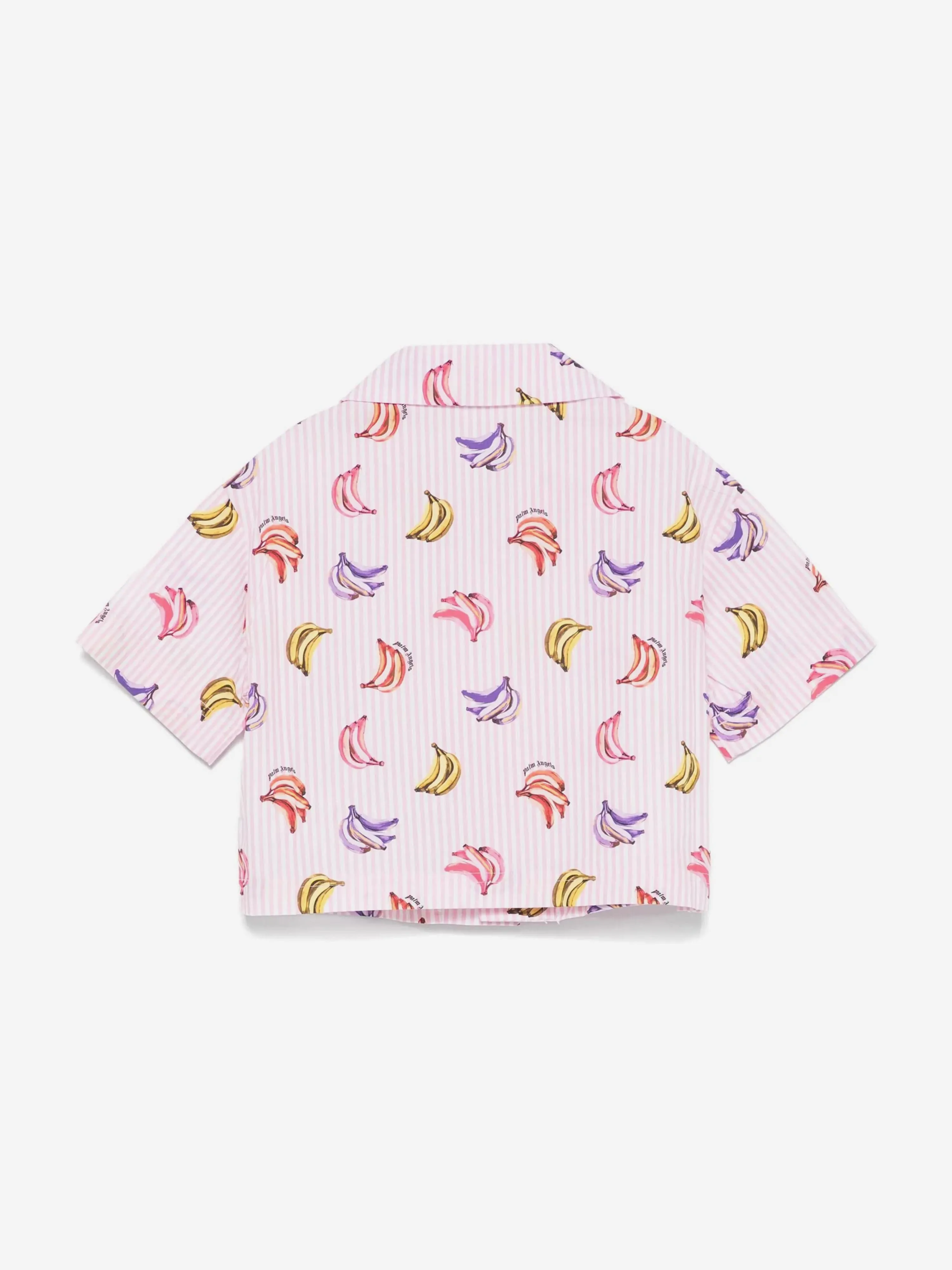 Girls AOP Bananas Cropped Shirt in Pink