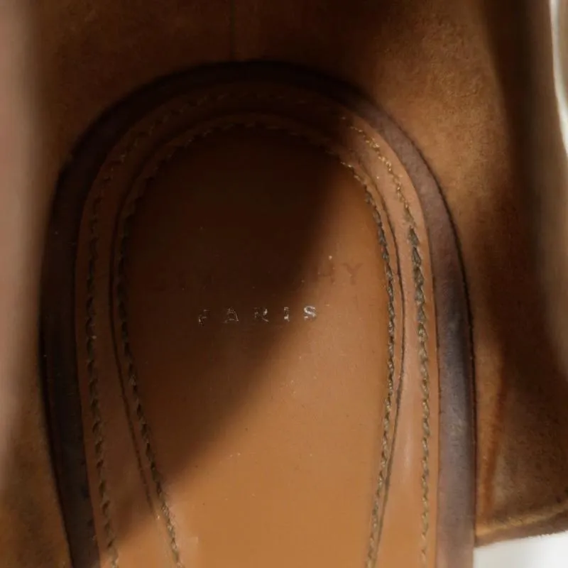 Givenchy Ankle Strap Sandals Brown Suede Size 37.5 Open Toe Heels