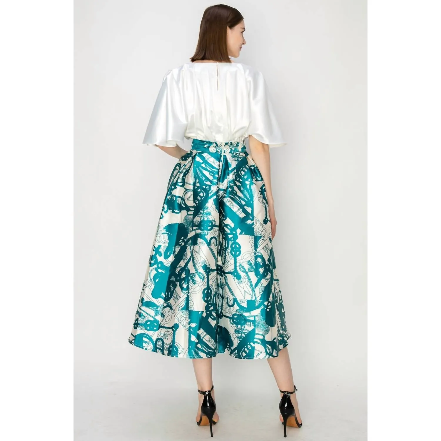Grace Skirt In Teal & White