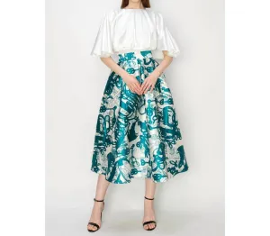 Grace Skirt In Teal & White