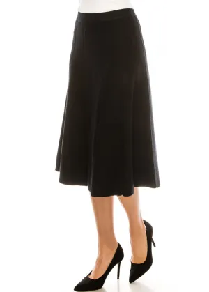 Grid-Knit A-Line Skirt
