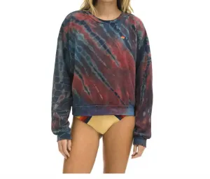 Hand Dyed Relaxed Crew Sweatshirt In Hand Dyed Multi