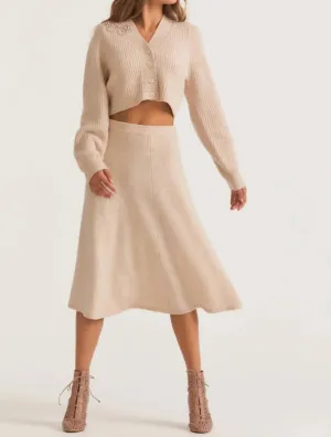 Hardin Midi Skirt In Wheat