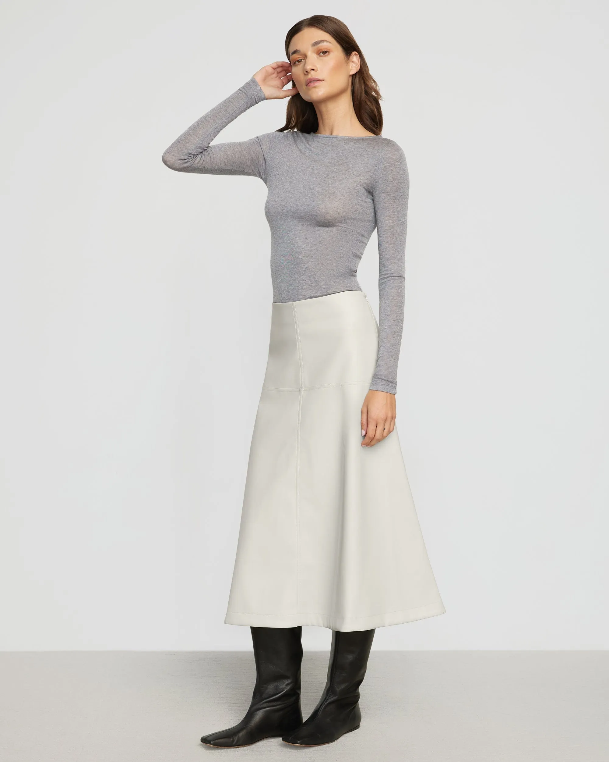 Harley A-Line Vegan Leather Skirt