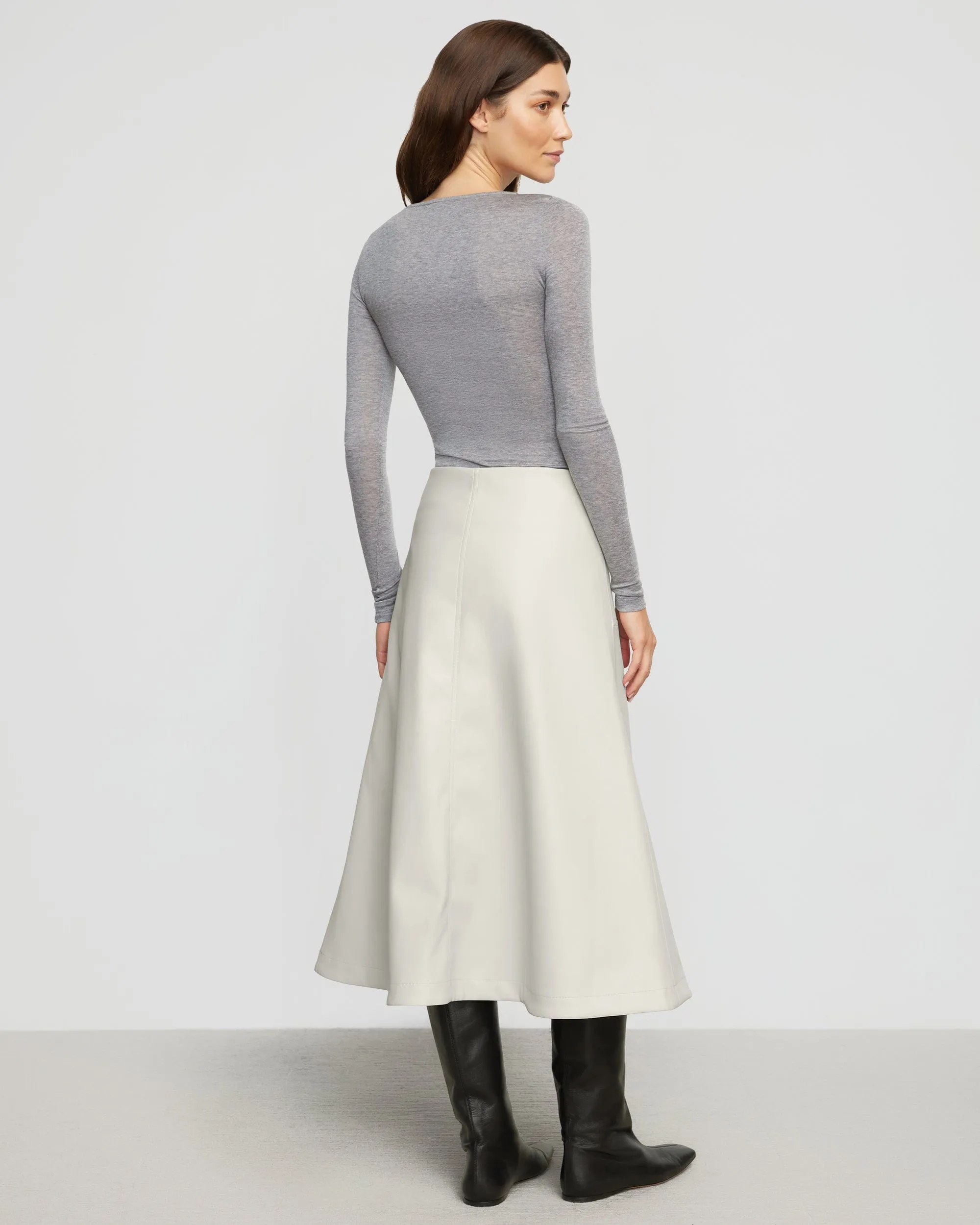 Harley A-Line Vegan Leather Skirt