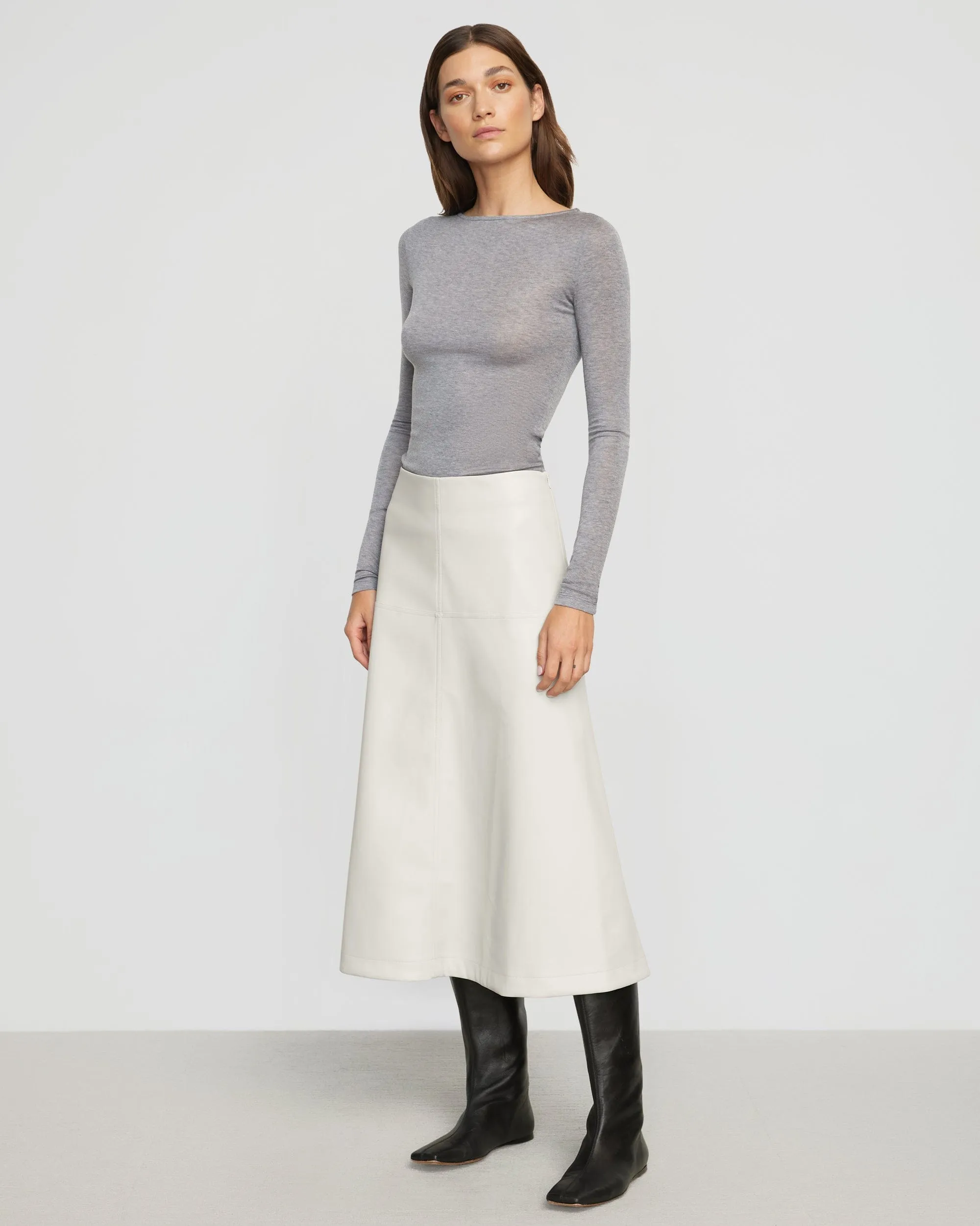 Harley A-Line Vegan Leather Skirt