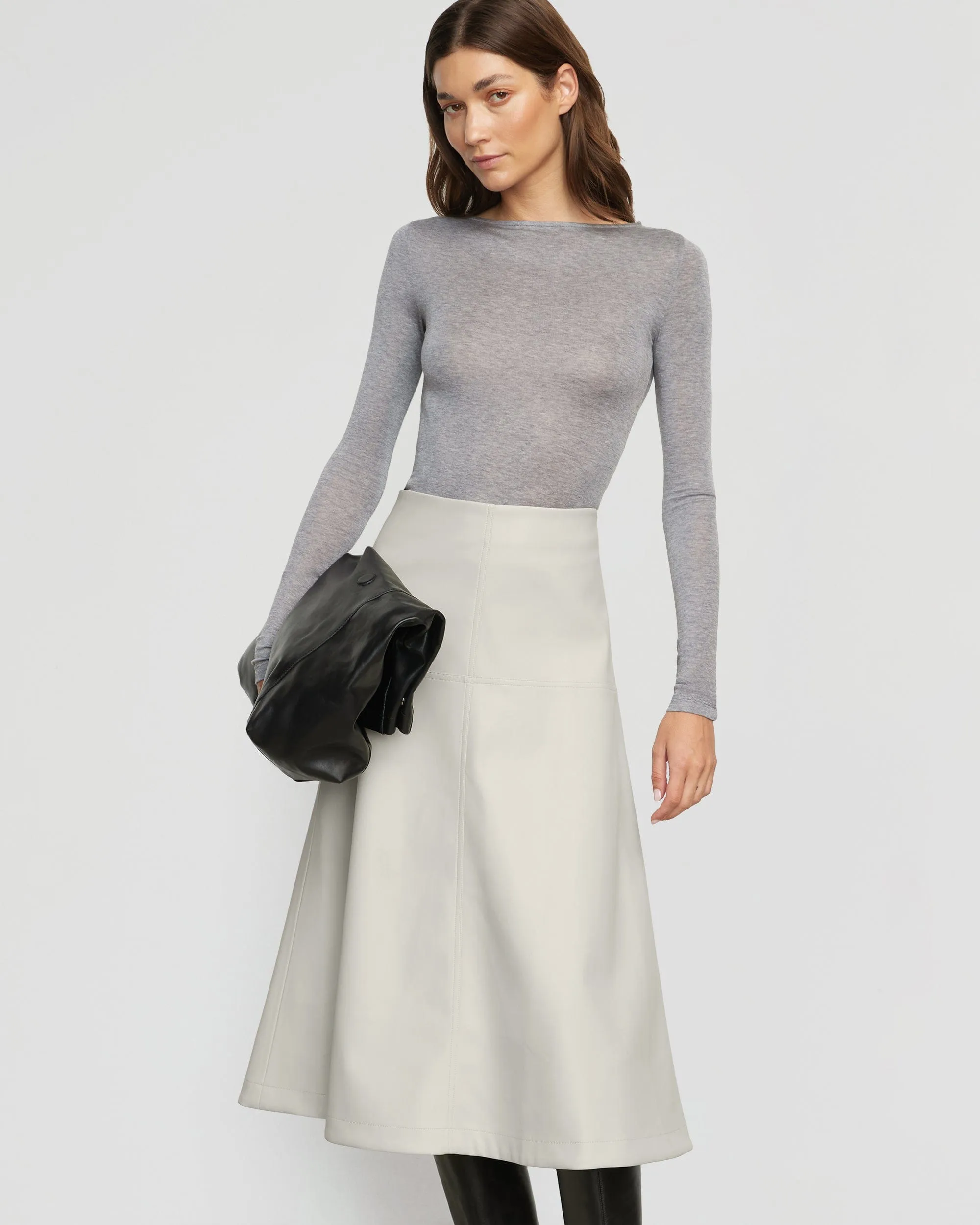 Harley A-Line Vegan Leather Skirt