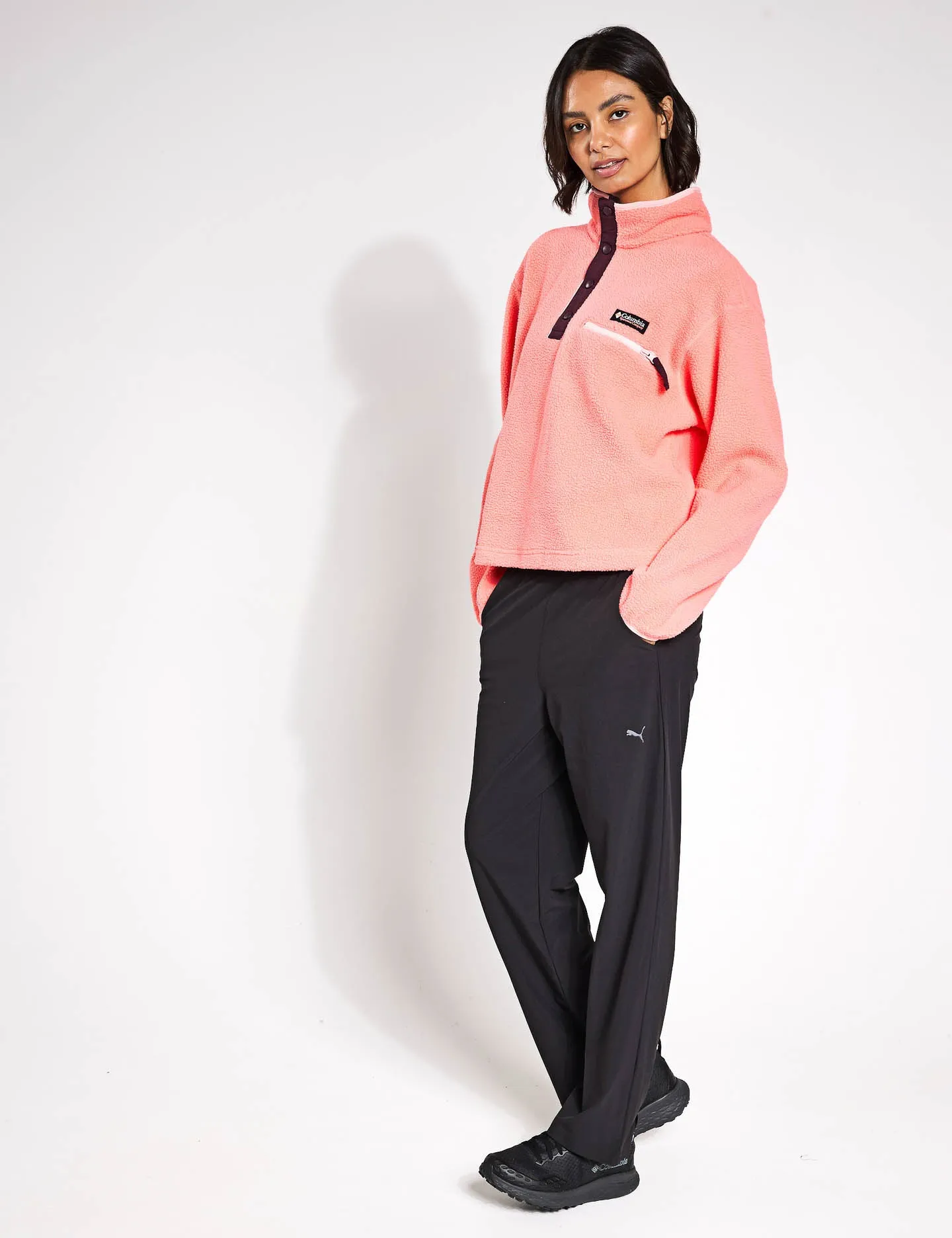 Helvetia II Cropped Sherpa Half Snap Fleece - Alpenglow