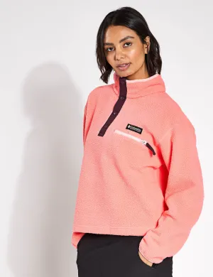 Helvetia II Cropped Sherpa Half Snap Fleece - Alpenglow