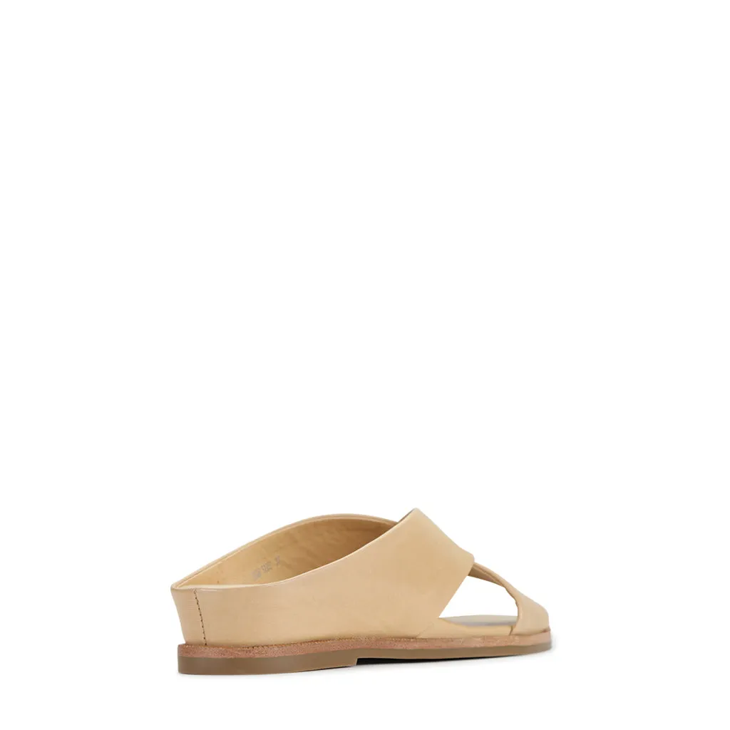 HIGH LEATHER SLIDE SANDALS