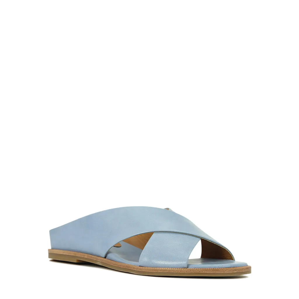 HIGH LEATHER SLIDE SANDALS