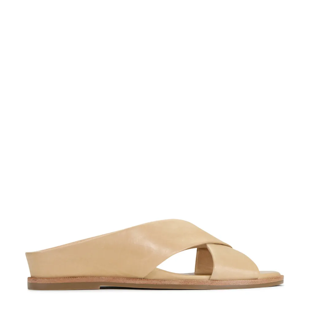 HIGH LEATHER SLIDE SANDALS