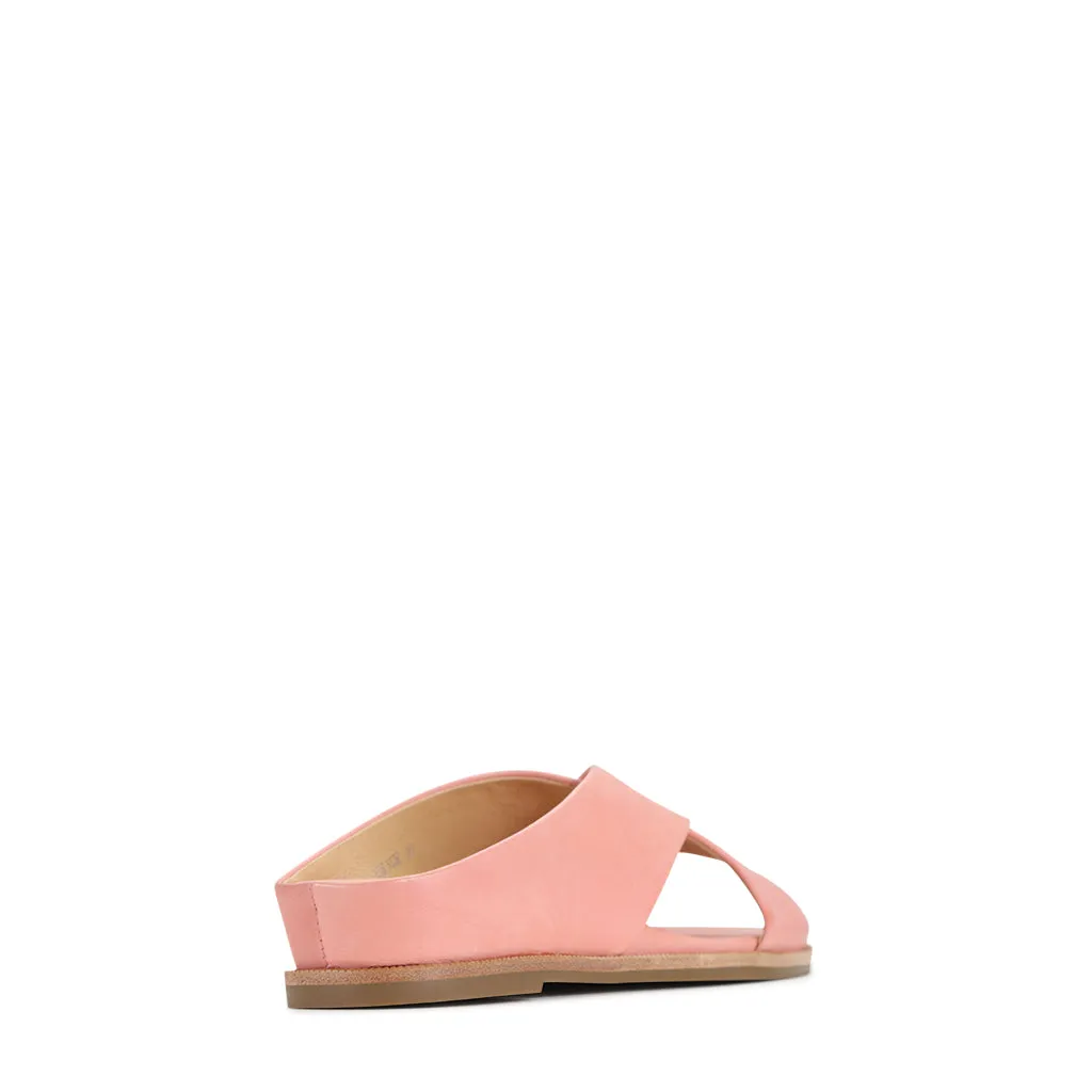 HIGH LEATHER SLIDE SANDALS