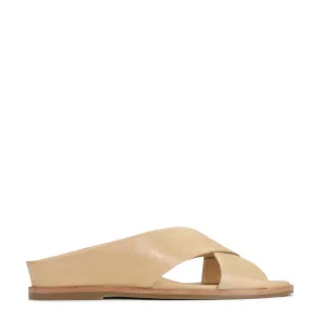 HIGH LEATHER SLIDE SANDALS