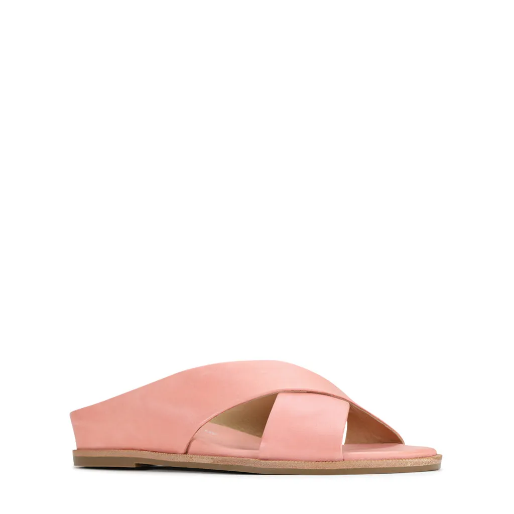 HIGH LEATHER SLIDE SANDALS