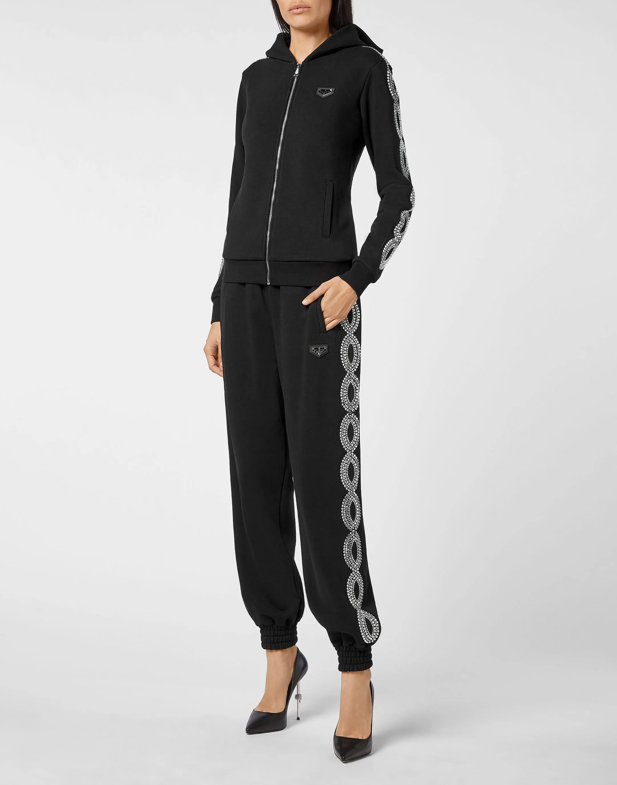 Hoodie sweatshirt Full Zip Crystal Cable