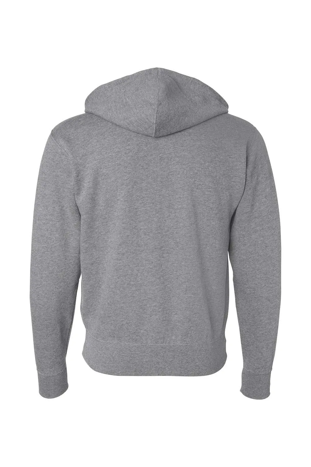 Independent Trading Company Mens Full Zip Hooded Sweatshirt Hoodie w/ Pockets - Heather Gunmetal Grey