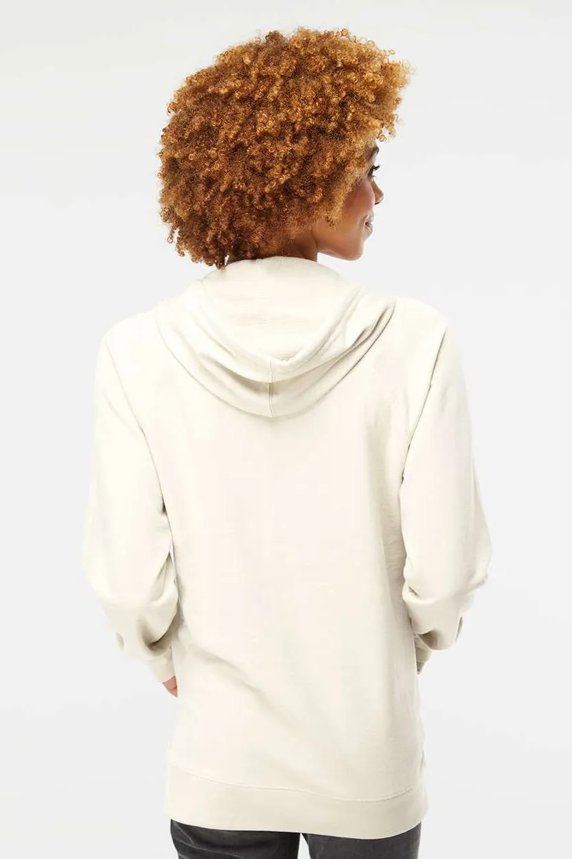 Independent Trading Company Mens Icon Loopback Terry Hooded Sweatshirt Hoodie w/ Pouch Pocket - Bone