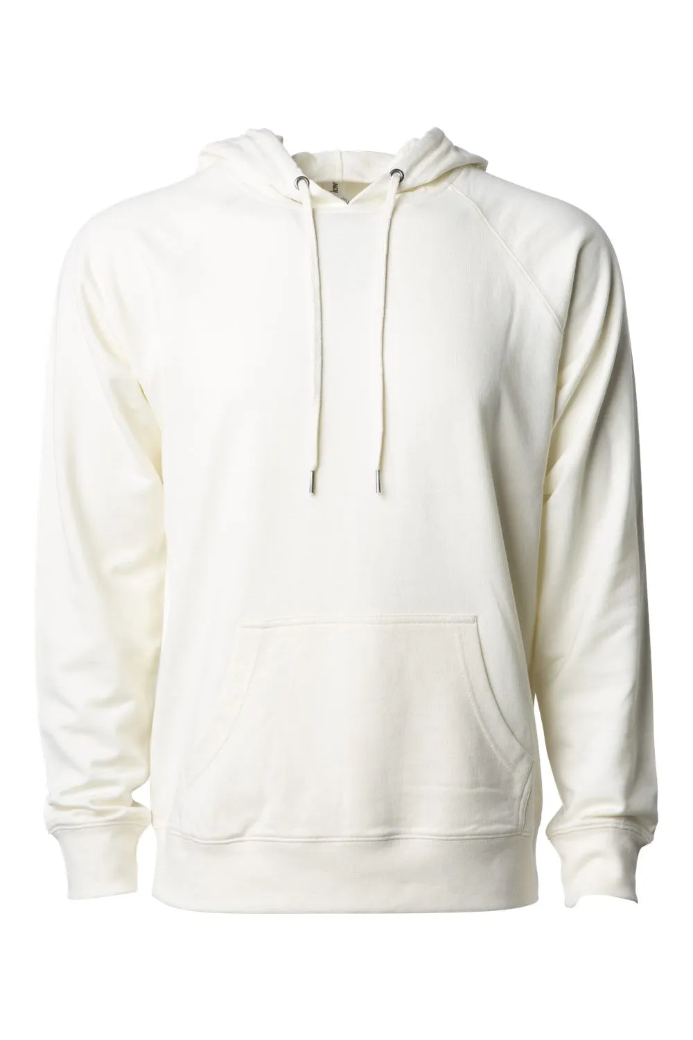 Independent Trading Company Mens Icon Loopback Terry Hooded Sweatshirt Hoodie w/ Pouch Pocket - Bone