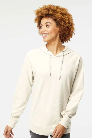 Independent Trading Company Mens Icon Loopback Terry Hooded Sweatshirt Hoodie w/ Pouch Pocket - Bone