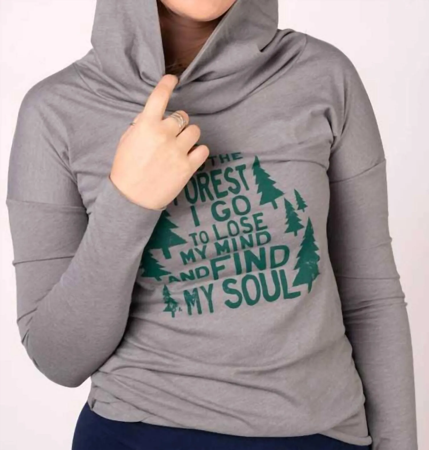Into The Forest Yoga Hoodie In Grey