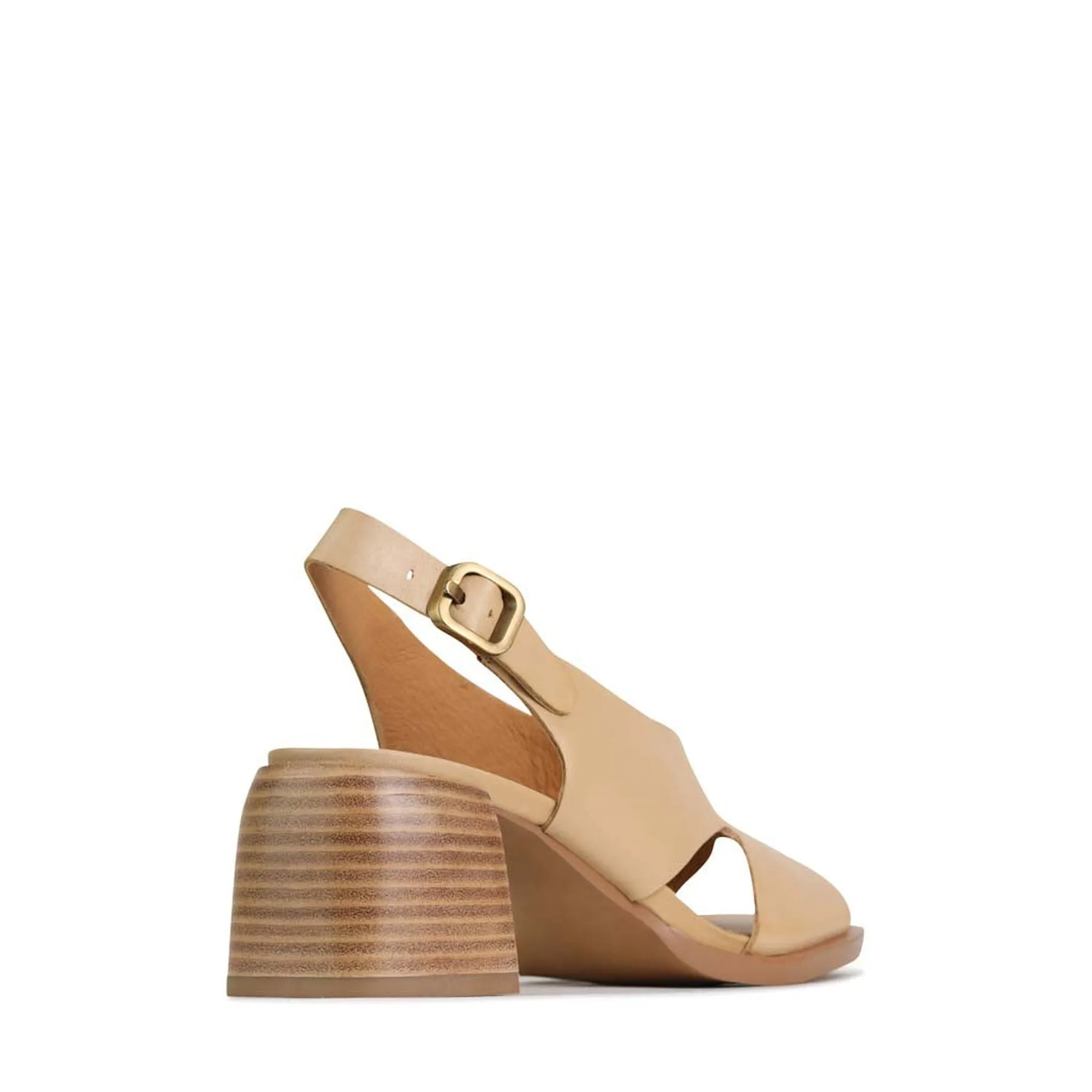 ISADORA LEATHER BLOCK HEEL SANDALS