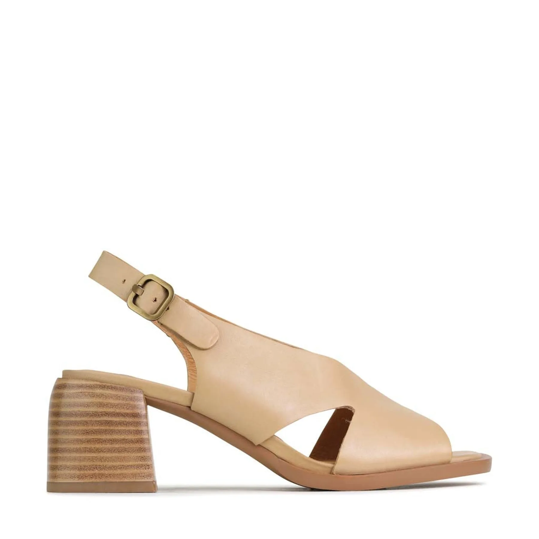 ISADORA LEATHER BLOCK HEEL SANDALS
