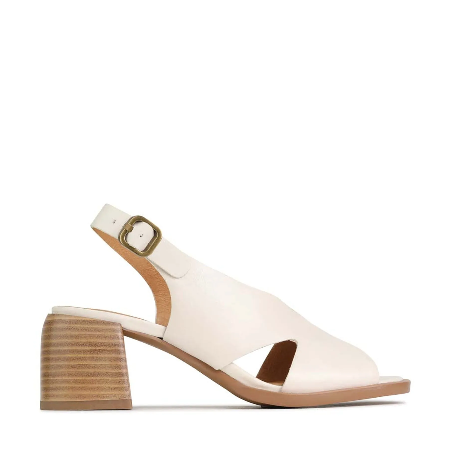 ISADORA LEATHER BLOCK HEEL SANDALS
