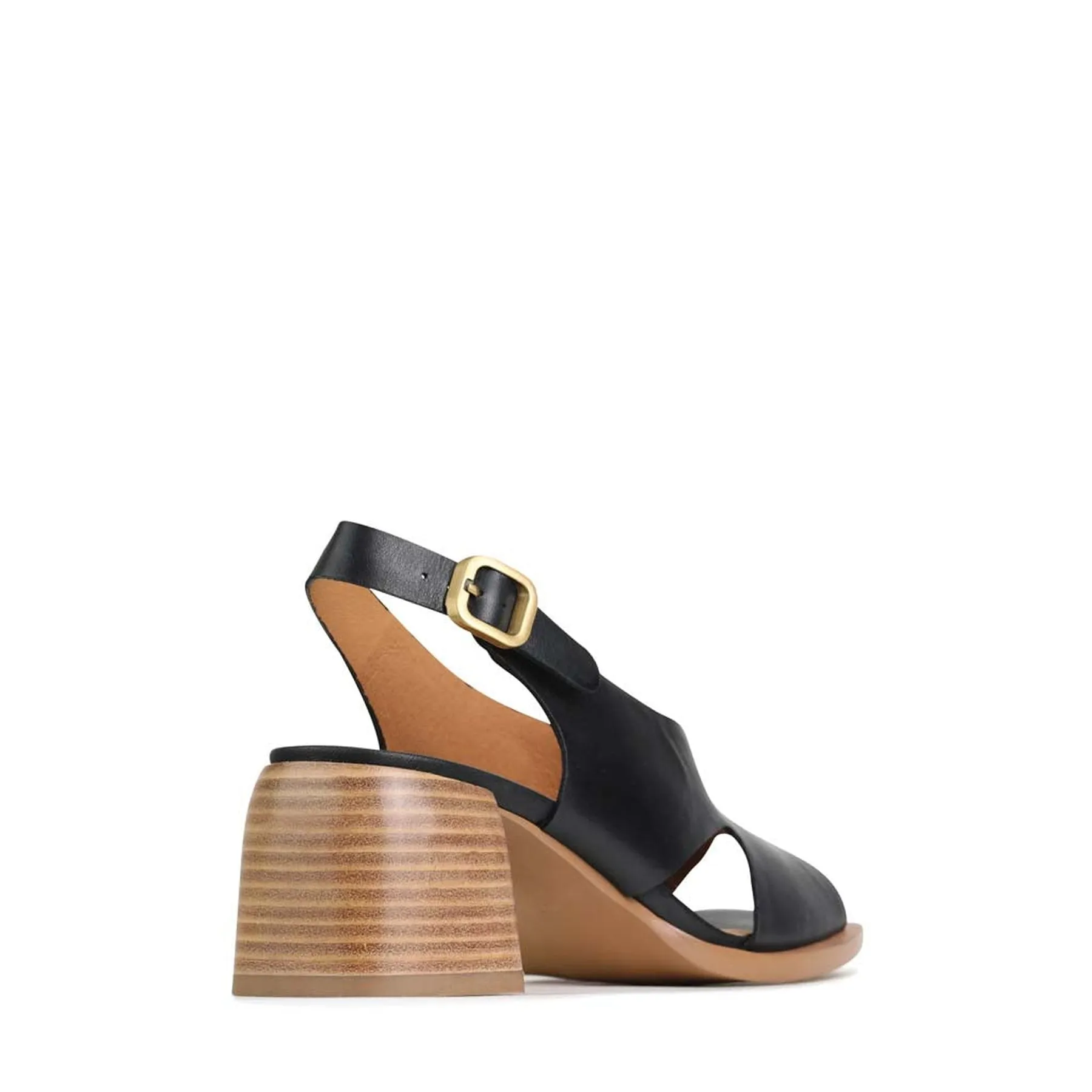 ISADORA LEATHER BLOCK HEEL SANDALS