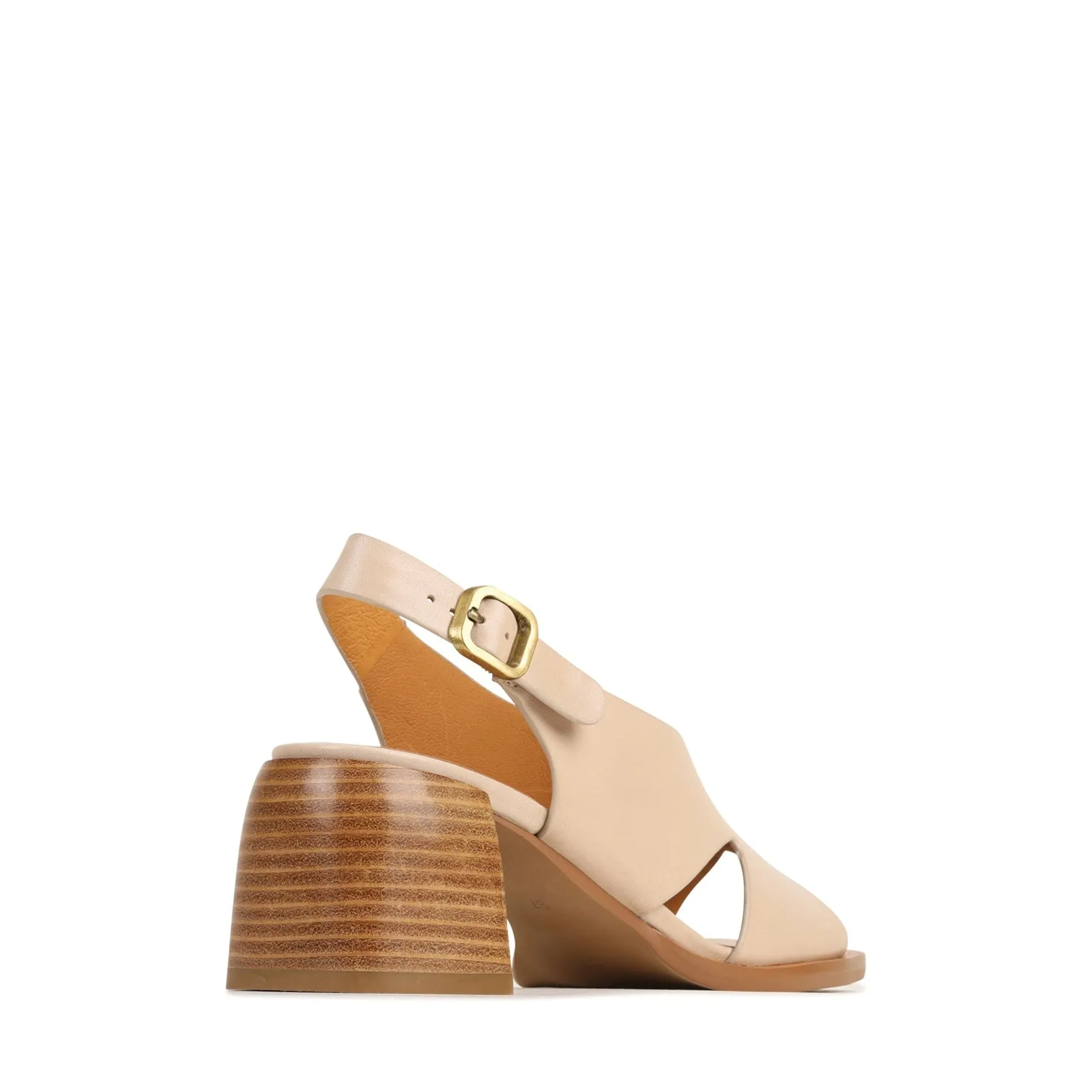 ISADORA LEATHER BLOCK HEEL SANDALS