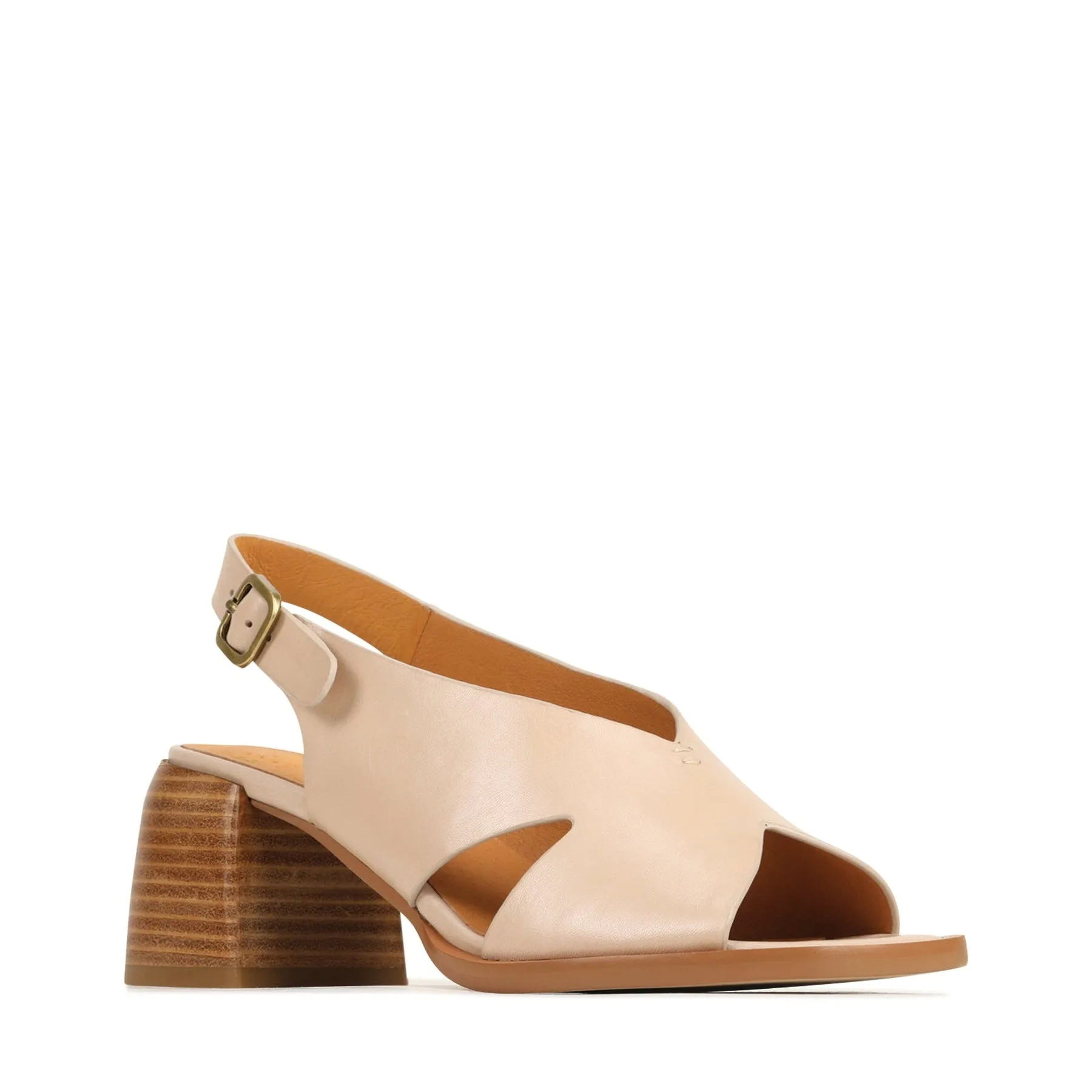 ISADORA LEATHER BLOCK HEEL SANDALS