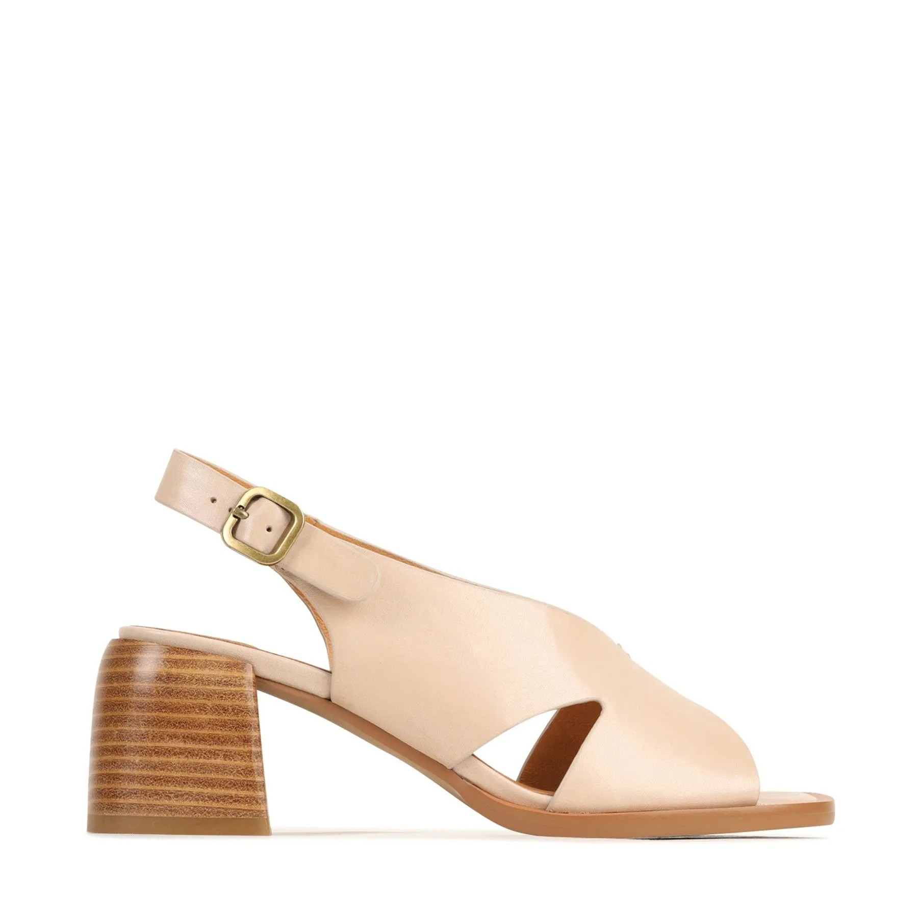 ISADORA LEATHER BLOCK HEEL SANDALS