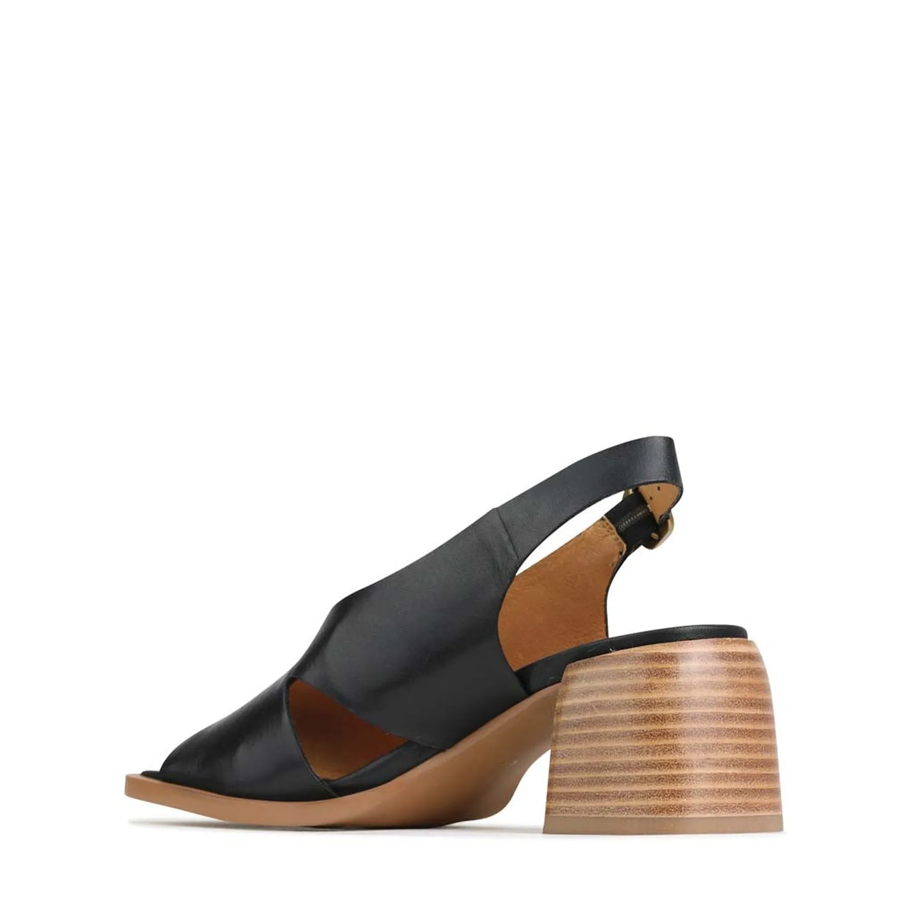 ISADORA LEATHER BLOCK HEEL SANDALS